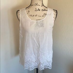 Mysteree White Eyelet Detailed & Sheer Top Cottage Core Festival Feminine Boho